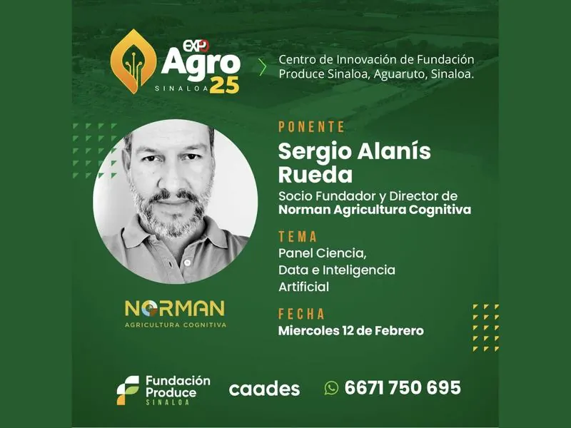 Ficha de ponente de Sergio Alanís en Expo Agro Sinaloa 2025